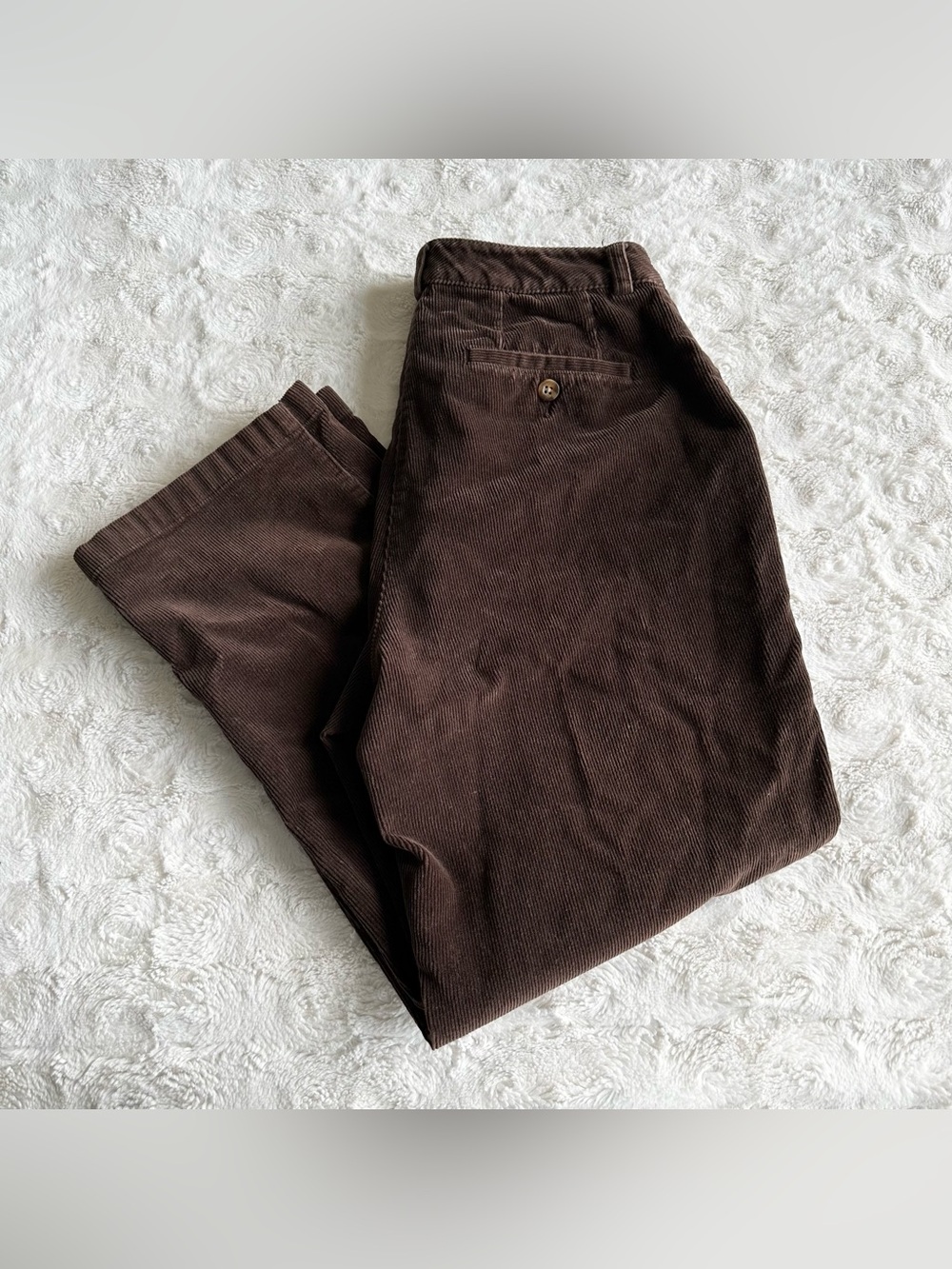 LL Bean Corduroy Pants Womens 10 Petite Brown Curvy Fit Straight Leg Classic